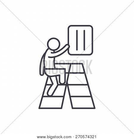 Gradual Development Line Icon Concept. Gradual Development Vector Linear Illustration, Symbol, Sign