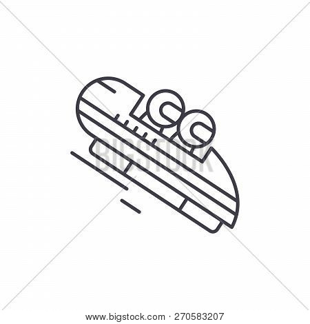 Luge Line Icon Concept. Luge Vector Linear Illustration, Symbol, Sign