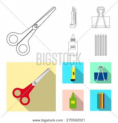 Isolated Object Of Office And Supply Sign. Set Of Office And School Stock Vector Illustration.
