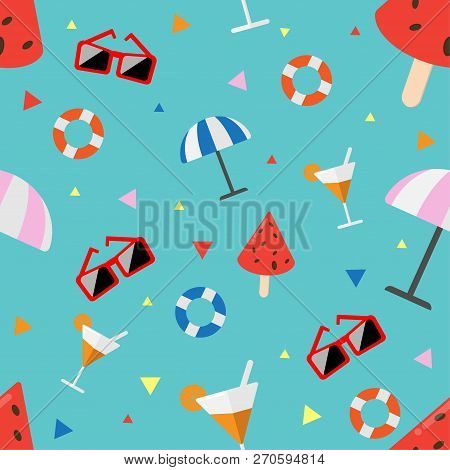 Cartoon Seamless Pattern Food Summer Background