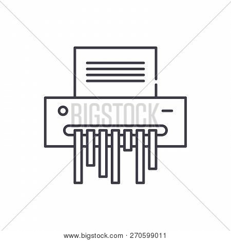 Paper Shredder Line Icon Concept. Paper Shredder Vector Linear Illustration, Symbol, Sign