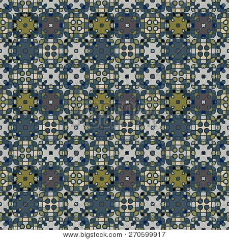 Nontrivial Bright Color Abstract  Geometric Pattern, Vector Seamless, Can Be Used For Printing Onto 