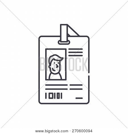 Personal Pass Line Icon Concept. Personal Pass Vector Linear Illustration, Symbol, Sign