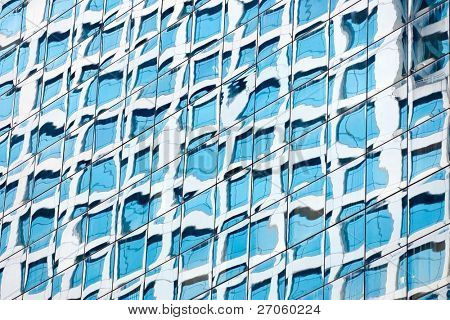 corporate building urban reflections in windows, kulala lumpur, malaysia