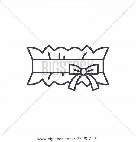 Wedding Garter Line Icon Concept. Wedding Garter Vector Linear Illustration, Symbol, Sign