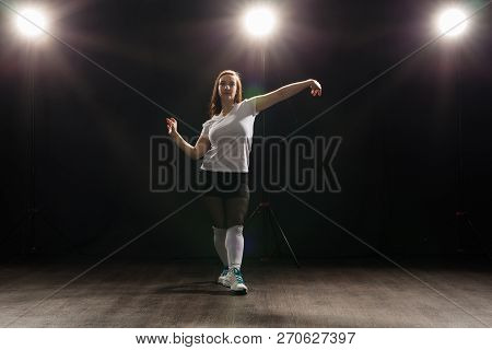 Hip-hop, Jazz-funk, Tecktonik, Waacking, Trance And Street Dances Concept - Young Woman Dancing Jazz