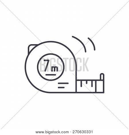Yardstick Line Icon Concept. Yardstick Vector Linear Illustration, Symbol, Sign