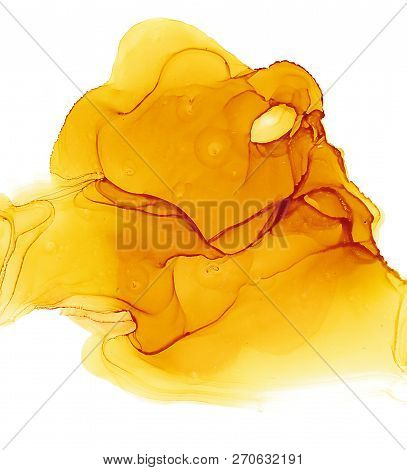 Alcohol Ink Sea Texture. Fluid Ink Abstract Background. Art For Design