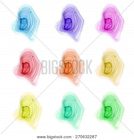Alcohol Ink Sea Texture. Fluid Ink Abstract Background. Art For Design