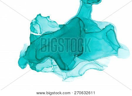 Alcohol Ink Sea Texture. Fluid Ink Abstract Background. Art For Design