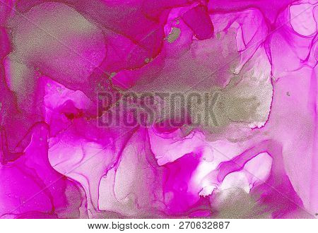 Alcohol Ink Sea Texture. Fluid Ink Abstract Background. Art For Design
