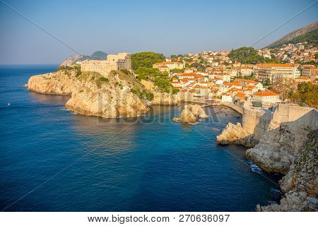 Lovrijenac Fort At The Northern Harbor Entrance From The Old Town Walls In Dubrovnik In Croatia