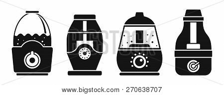 Air Humidifier Icon Set. Simple Set Of Air Humidifier Vector Icons For Web Design On White Backgroun