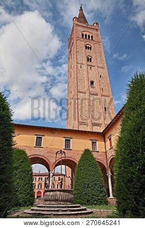 Forli, Emilia-romagna, Italy: The Cloister And The Bell Tower Of The Ancient Abbey Of San Mercuriale