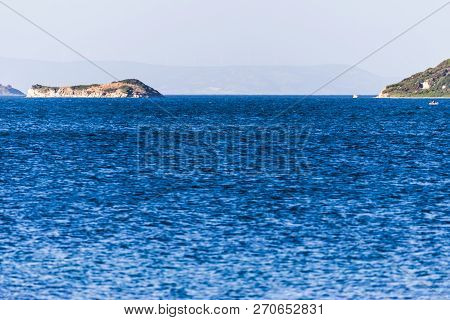 Panorma On The Blue Wonderful Turkish Aegean Sea