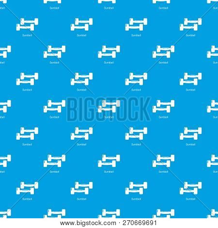 Fitness Dumbbell Pattern Vector Seamless Blue Repeat For Any Use