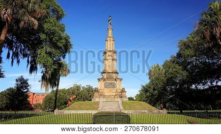 The Confederate Monument At Forsyth Park In Savannah, Georgia  Is A Memorial To Local Civil War Sold