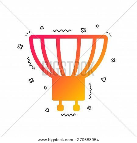 Light Bulb Icon. Lamp Gu10 Socket Symbol. Led Or Halogen Light Sign. Colorful Geometric Shapes. Grad