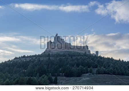 Ruins Of The Ancient Medieval Castle Of Castrojeriz, Spain.