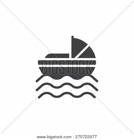 Baby Moses In River Vector Icon. Filled Flat Sign For Mobile Concept And Web Design. Baby Moses Bask