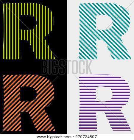 Line Art Logo Set. Letter 