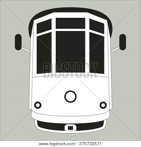Vintage Tram  ,vector Illustration , Flat Style , Front View