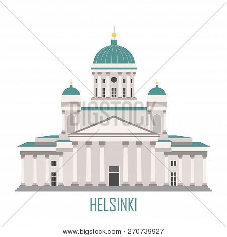 The Symbol Of Helsinki, Finland - Cathedral. Landmark Icon For Travel Agency. Vector Illustration.
