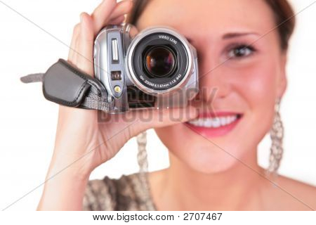 Donna con videocamera