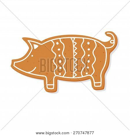 Christmas Gingerbread Cookie Figure Of Pig