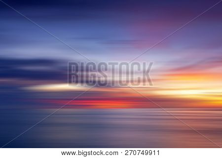 Colorful Sunset Fpr Background In Long Exposure