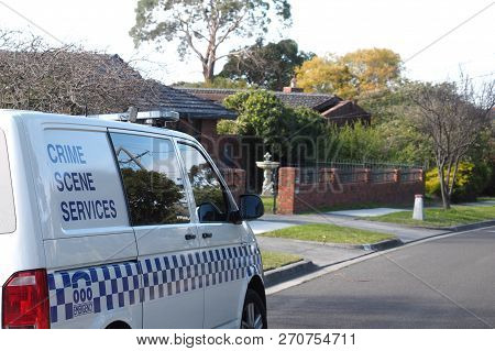 Melbourne, Australia - July25, 2018: Police Crime Scene Services Van In An Suburban Area Of Glen Wav