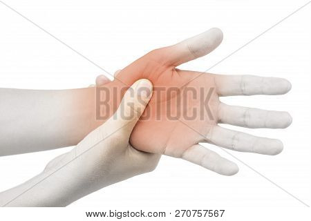 Hand Muscle Pain White Background Finger Injury