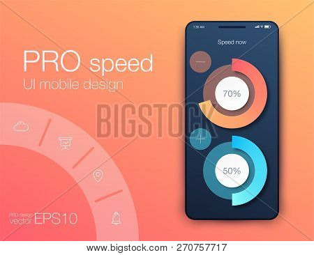 Mobile Phone Application For Analytics. Stock Vector