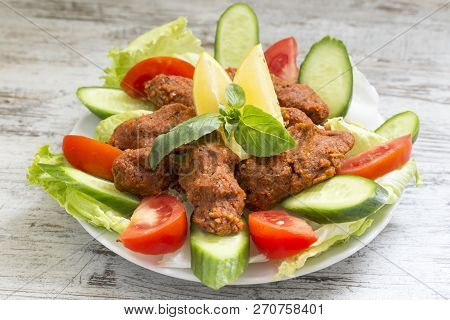 Traditional Delicious Turkish Foods; Bulgur Kofte (cig Kofte)