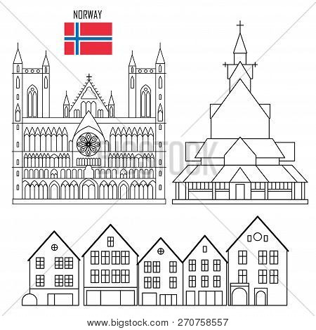 Norway Set Of Landmark Icons