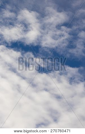 Blue Sky With Cirrus Clouds. Beautiful Background.