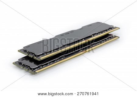 Two Ddr4 Sdram Memory Modules Used In The Desktop Computers, Workstations And Servers At Selective F