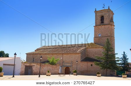 Minaya church in Camino de Santiago way of Saint James Levante in Castile La Mancha