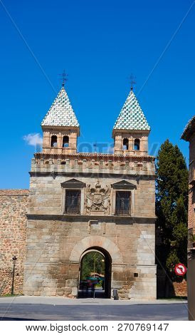 Toledo Puerta de bisagra in Castile La Mancha of Spain