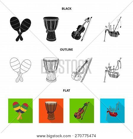 Vector Illustration Of Music And Tune Icon. Collection Of Music And Tool Stock Vector Illustration.