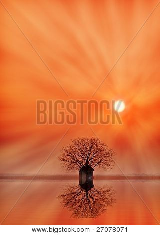 Sonnenuntergang im Tal