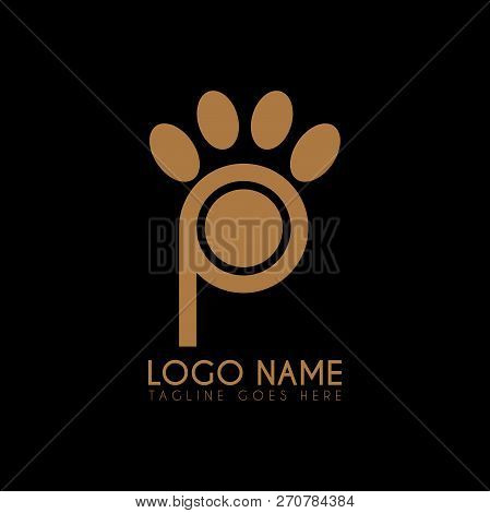 Vector Letter P Paw Logo Icon, Logo, Symbols, Abstract