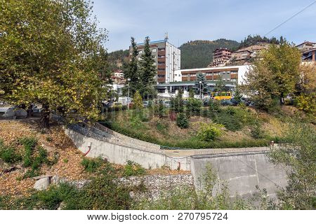 Devin, Bulgaria - October 13, 2018: Center Of Spa Resort Of Devin, Smolyan Region, Bulgaria