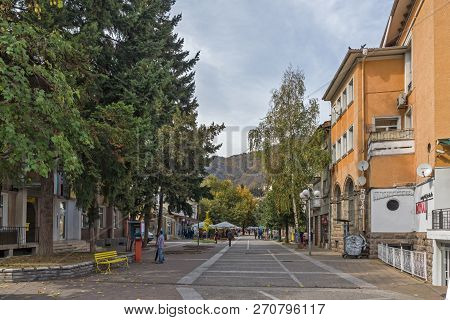 Devin, Bulgaria - October 13, 2018: Center Of Spa Resort Of Devin, Smolyan Region, Bulgaria
