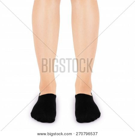 Adult, Attractive, Backggray Socks On A White Background