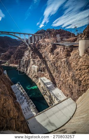 Wandering Around Hoover Dam On Lake Mead In Nevada And Arizona