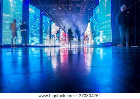 Abstract Blurred Event With People For Background