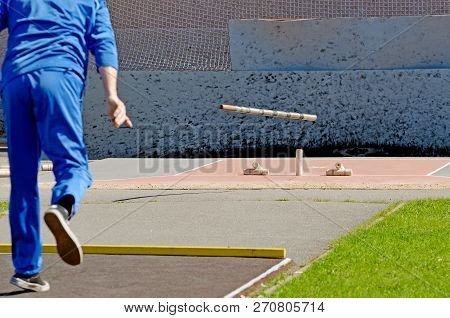 Gorodki - A Russian Folk Sports Game. In This Game You Need Specific Distances To Smash Figures Made