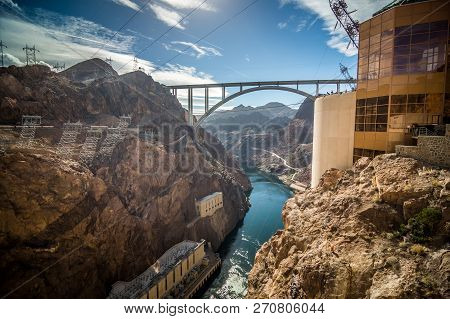 Wandering Around Hoover Dam On Lake Mead In Nevada And Arizona