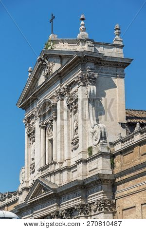 Rome, Italy - June 22, 2017: Amazing View Of Church Of Santa Susanna At The Baths Of Diocletian In R